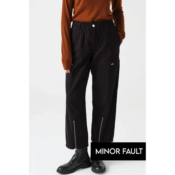 (Minor Fault) Denim Relaxed Black Cargo Pants | Montivo Pakistan