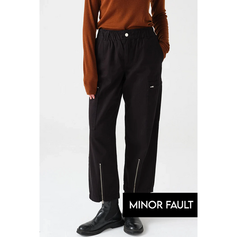 (Minor Fault) Denim Relaxed Black Cargo Pants | Montivo Pakistan