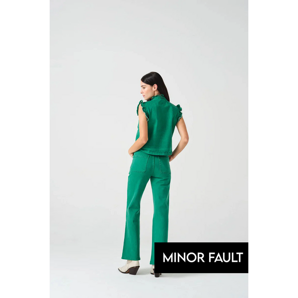 (Minor Fault) Green Loose Flare Jeans | Montivo Pakistan