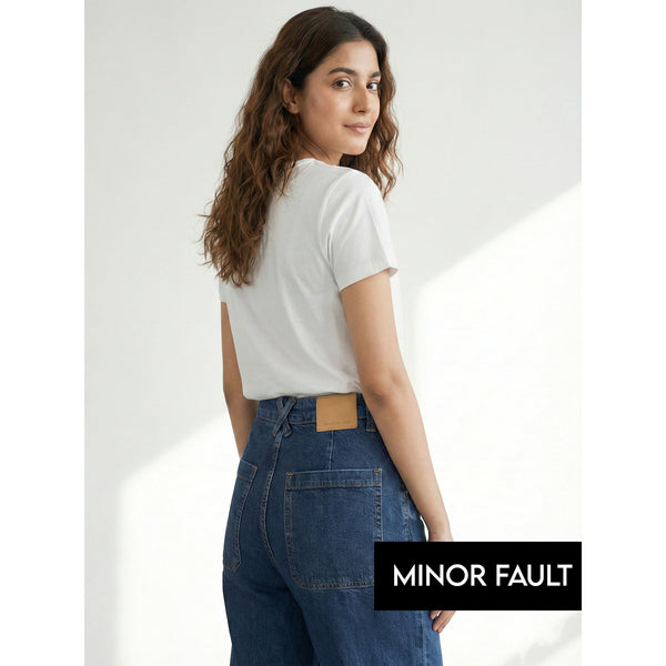 (Minor Fault) Blue Wide Leg Flare Jeans | Montivo Pakistan