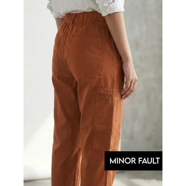 (Minor Fault) Rust Taper Barrel Denim Trousers | Montivo Pakistan