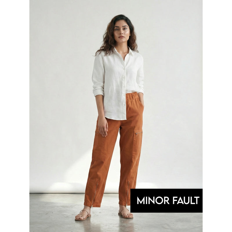 (Minor Fault) Rust Taper Barrel Denim Trousers | Montivo Pakistan