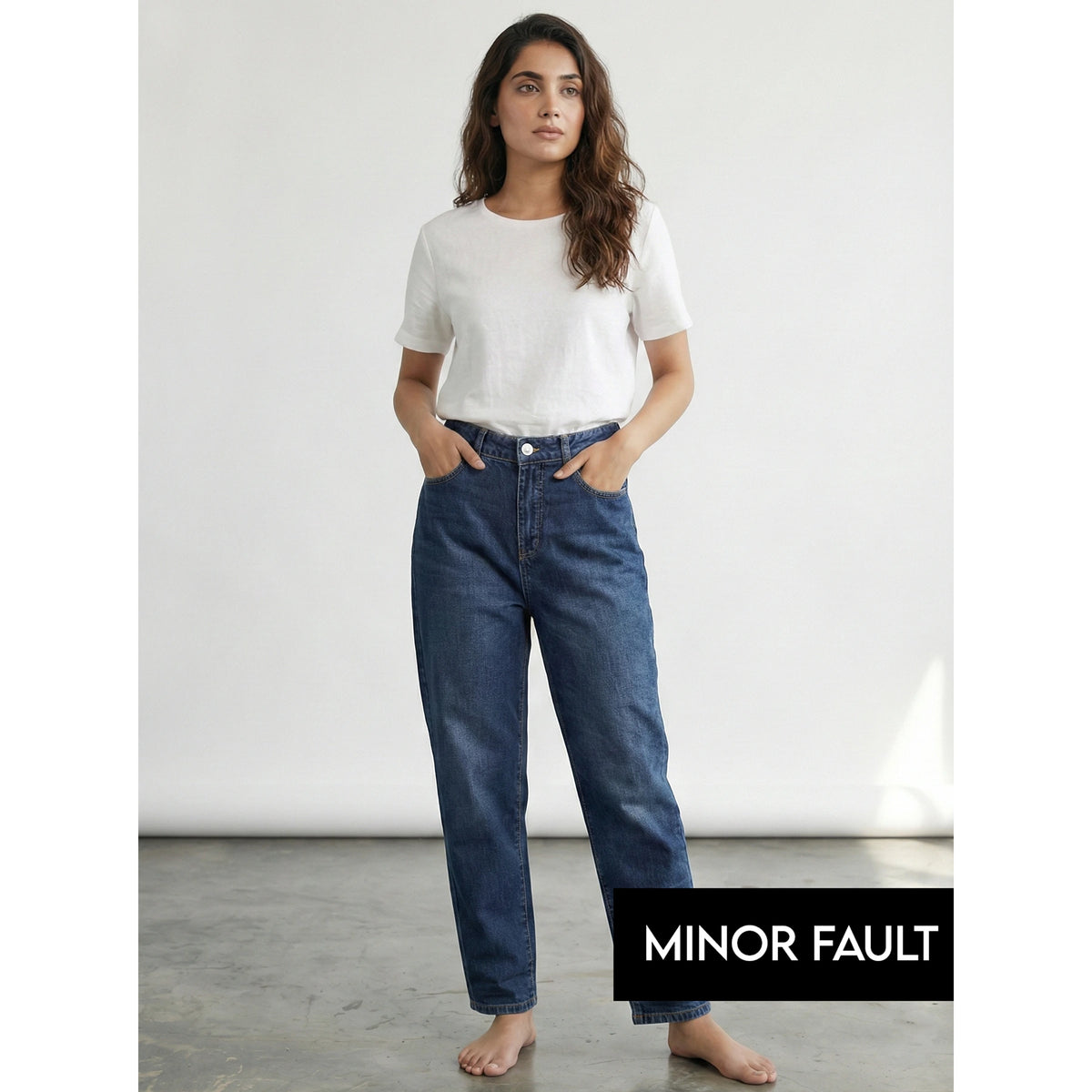 (Minor Fault) Blue Mom Loose Jeans | Montivo Pakistan
