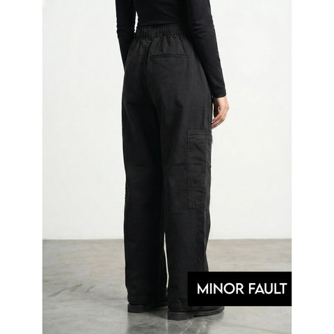 (Minor Fault) Black Barrel Denim Trousers | Montivo Pakistan