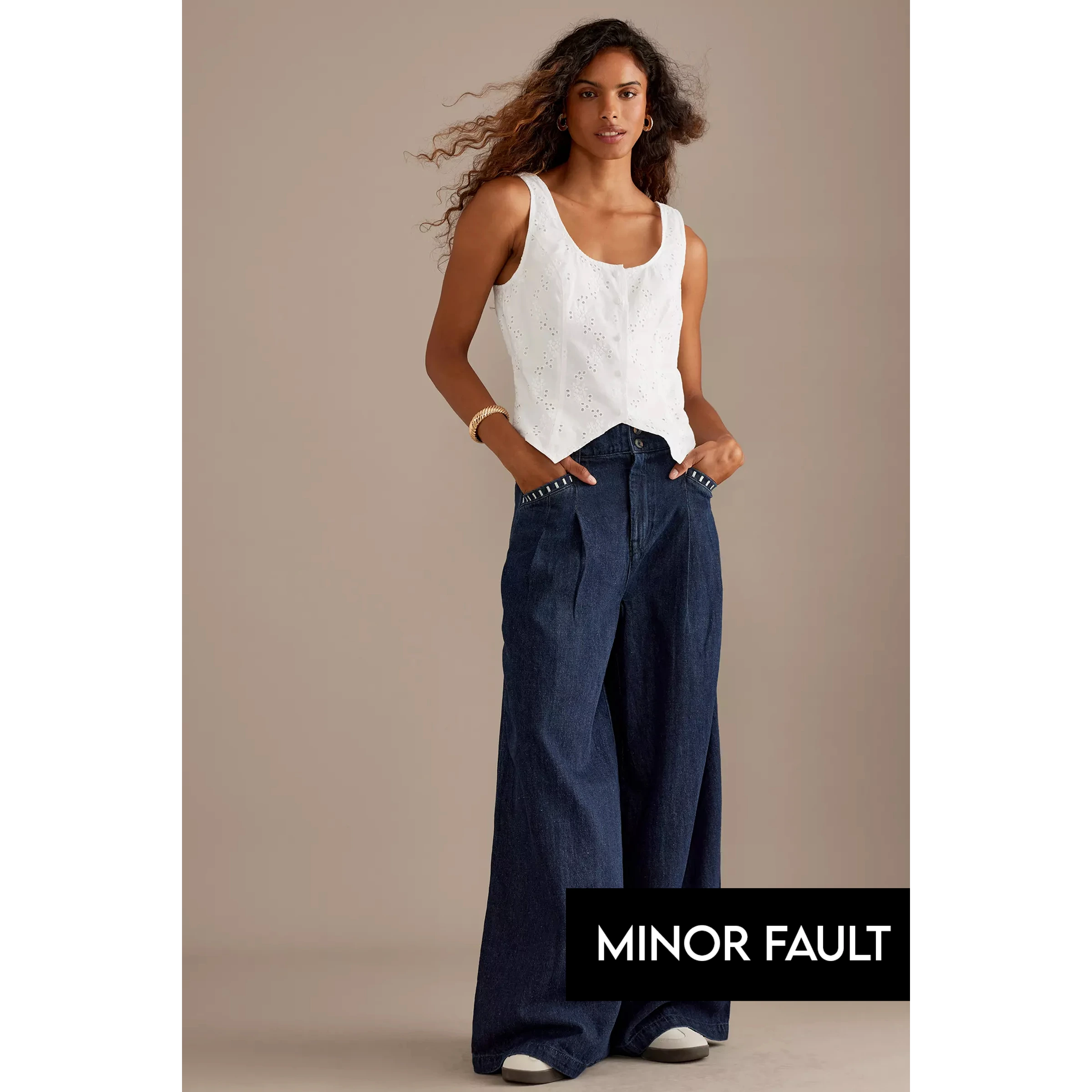 (Minor Fault) Rinse Wash Wide Leg Jeans | Montivo Pakistan