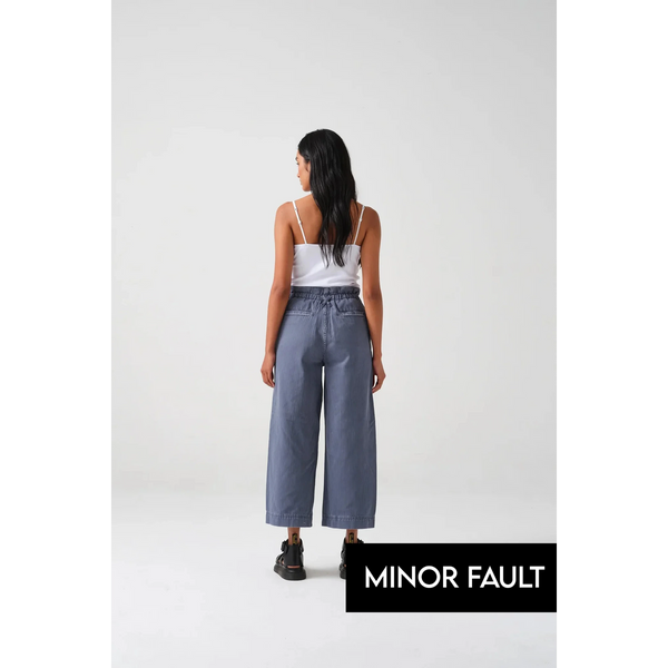 (Minor Fault) Wide Leg Paper Bag Culottes Jeans | Montivo Pakistan
