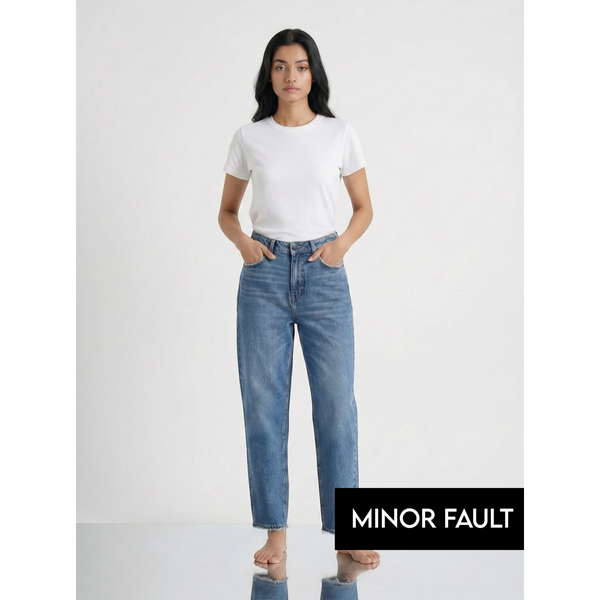 (Minor Fault) Mid Blue Mom Loose Jeans | Montivo Pakistan