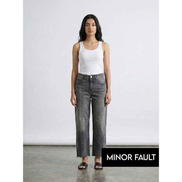 (Minor Fault) Grey Front Seam Relaxed Jeans | Montivo Pakistan