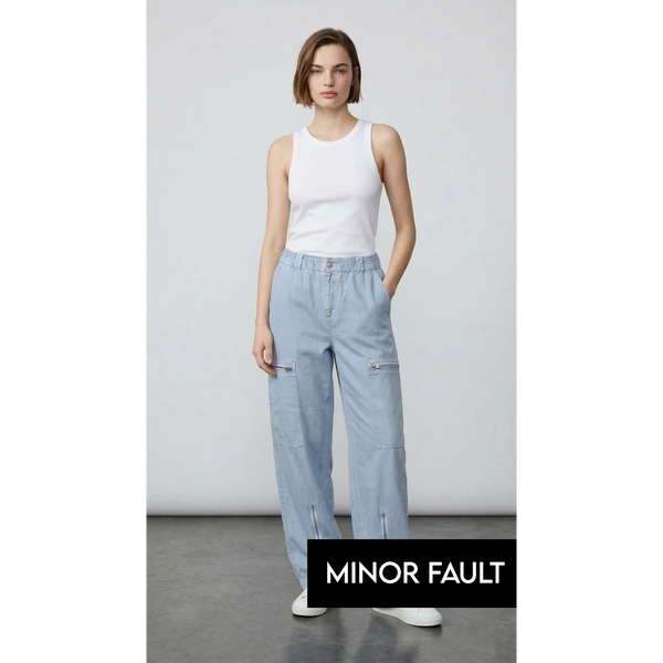 (Minor Fault) Light Blue Taper Denim Trousers | Montivo Pakistan