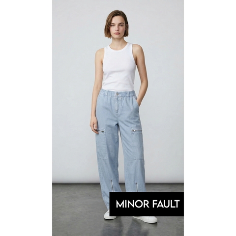 (Minor Fault) Light Blue Taper Denim Trousers | Montivo Pakistan