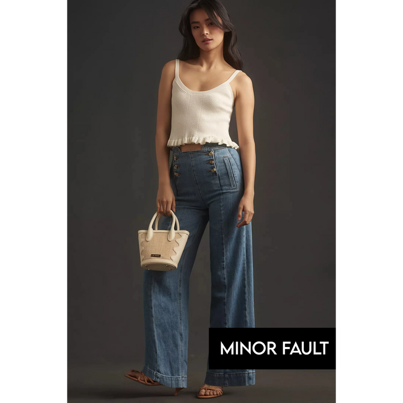 (Minor Fault) Mid Blue Wide Leg Jeans | Montivo Pakistan