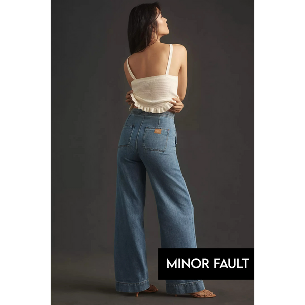 (Minor Fault) Mid Blue Wide Leg Jeans | Montivo Pakistan
