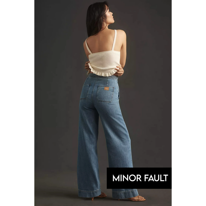 (Minor Fault) Mid Blue Wide Leg Jeans | Montivo Pakistan