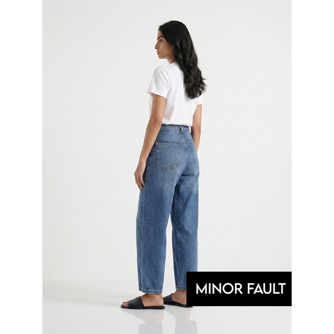 (Minor Fault) Vintage Blue Barrel Jeans | Montivo Pakistan