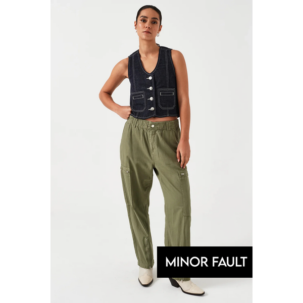 (Minor Fault) Olive Lightweight Cargo Pants | Montivo Pakistan