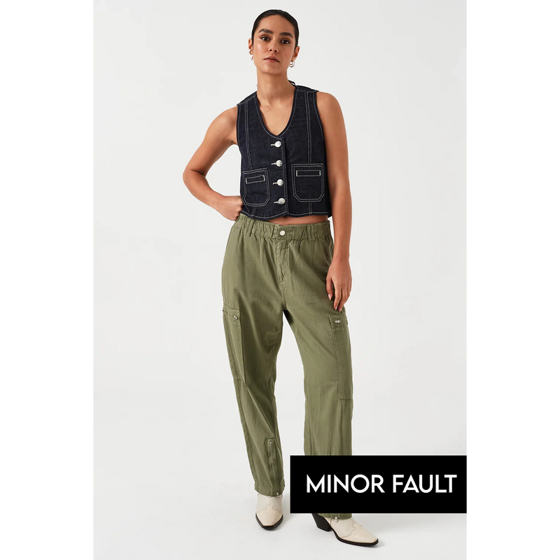 (Minor Fault) Olive Lightweight Cargo Pants | Montivo Pakistan