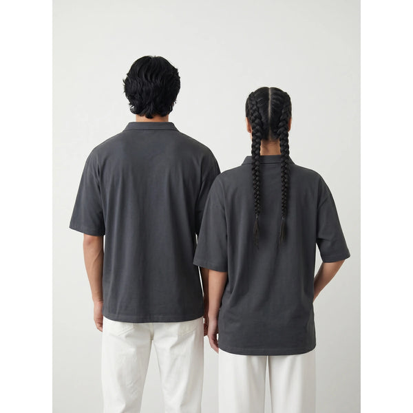 Grey Oversized Zipper Polo | Montivo Pakistan
