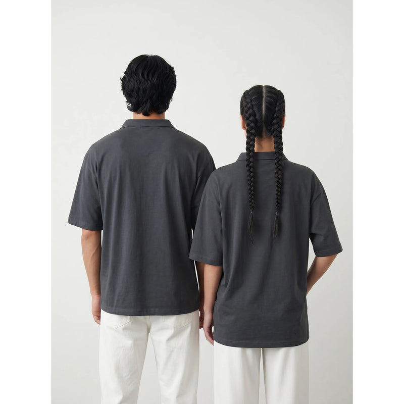 Grey Oversized Zipper Polo | Montivo Pakistan