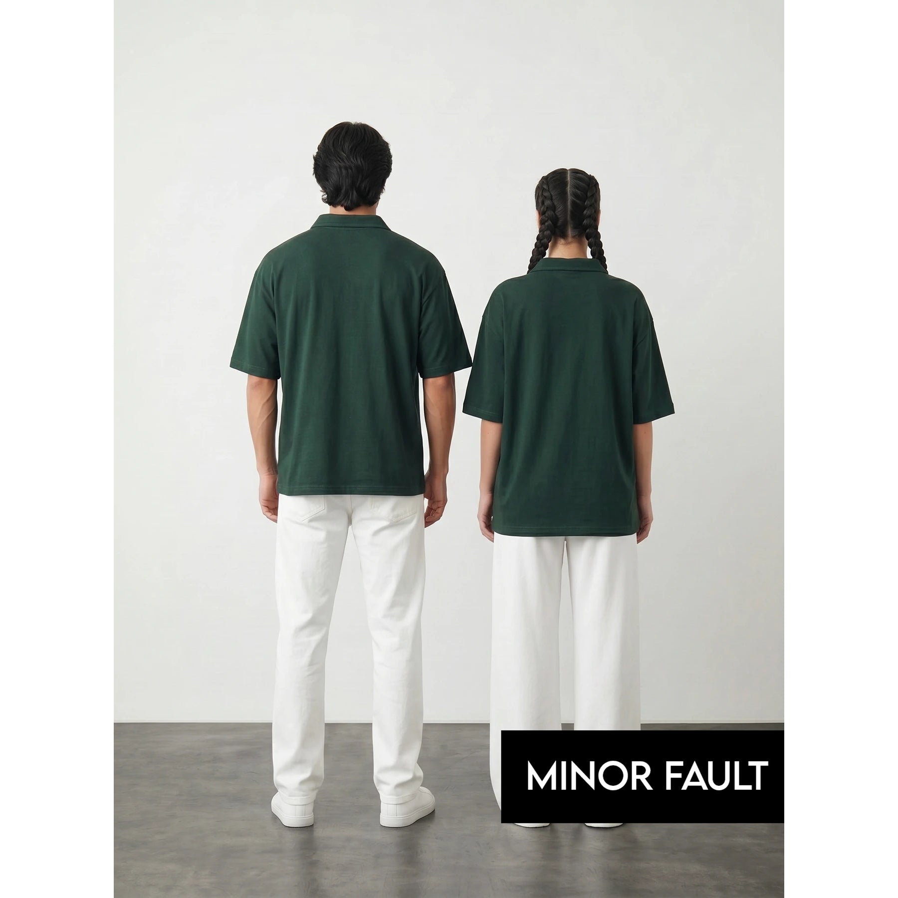 (Minor Fault) Green Oversized Zipper Polo | Montivo Pakistan