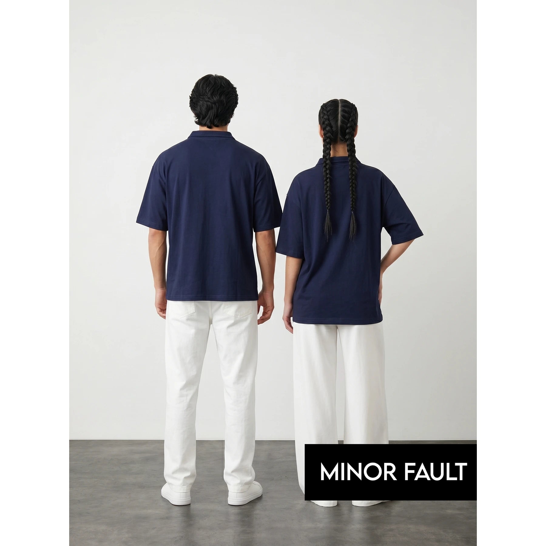 (Minor Fault) Navy Oversized Zipper Polo | Montivo Pakistan