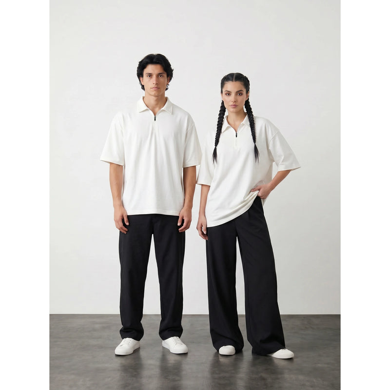 Off-White Oversized Zipper Polo | Montivo Pakistan