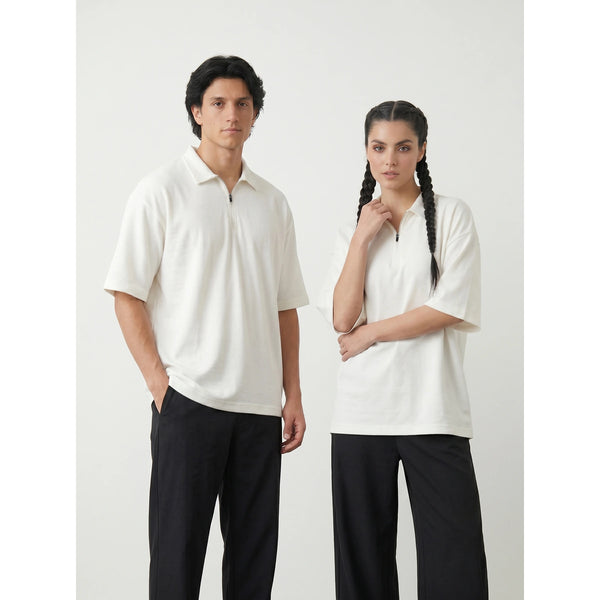 Off-White Oversized Zipper Polo | Montivo Pakistan