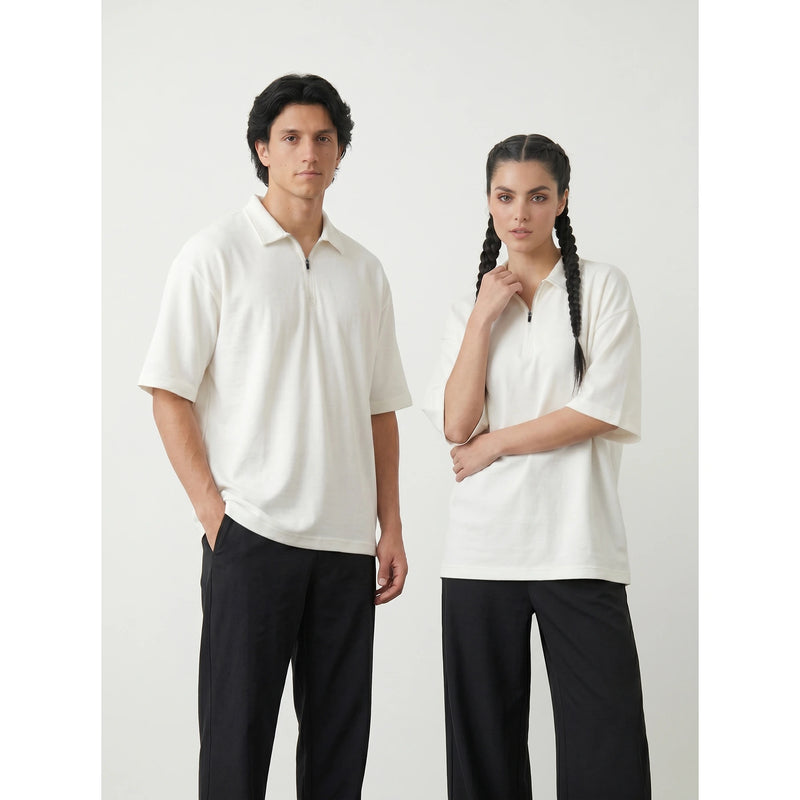 Off-White Oversized Zipper Polo | Montivo Pakistan