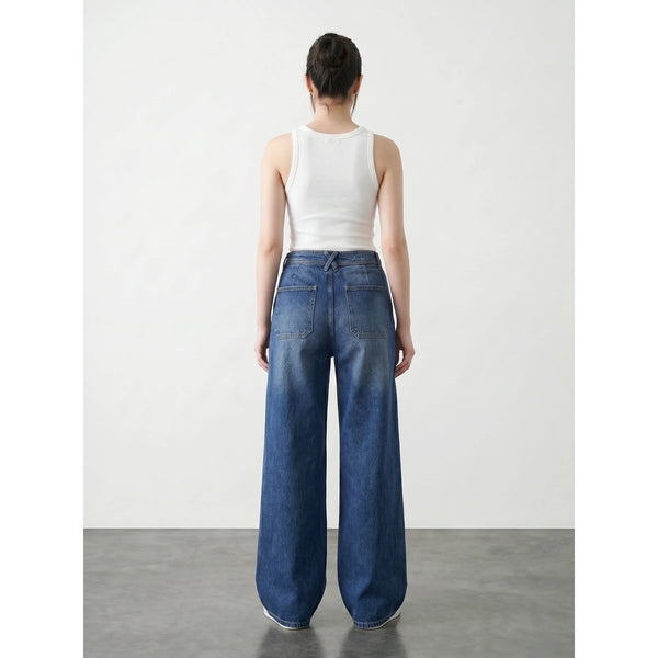 Mid Blue Wide Leg Jeans | Montivo Pakistan