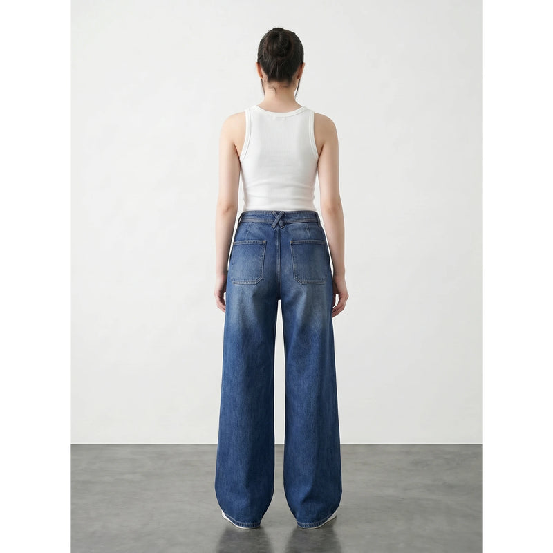 Mid Blue Wide Leg Jeans | Montivo Pakistan