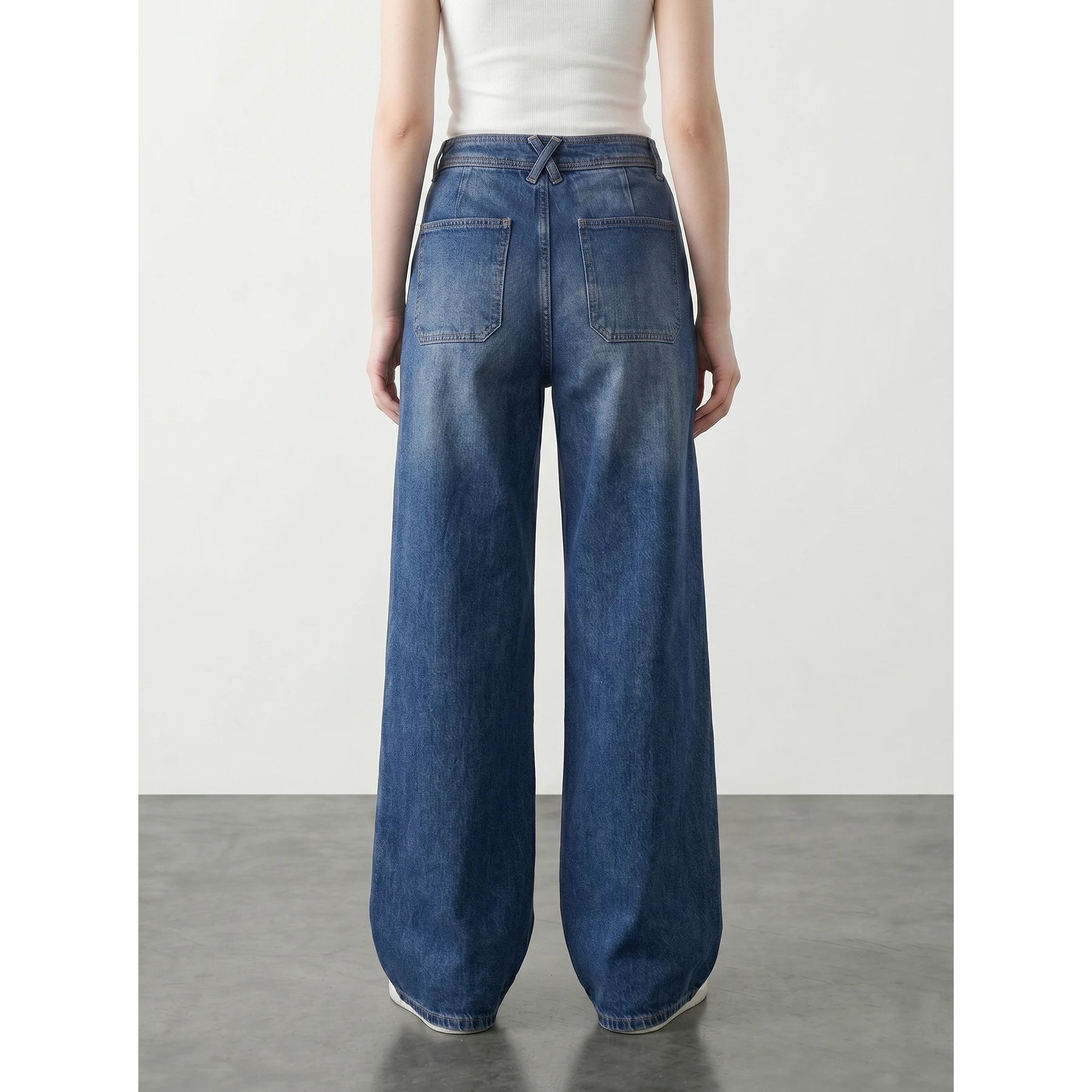 Mid Blue Wide Leg Jeans | Montivo Pakistan