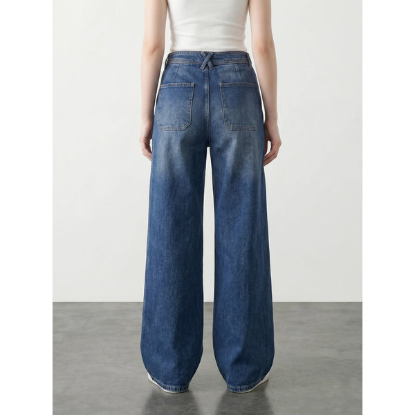 Mid Blue Wide Leg Jeans | Montivo Pakistan