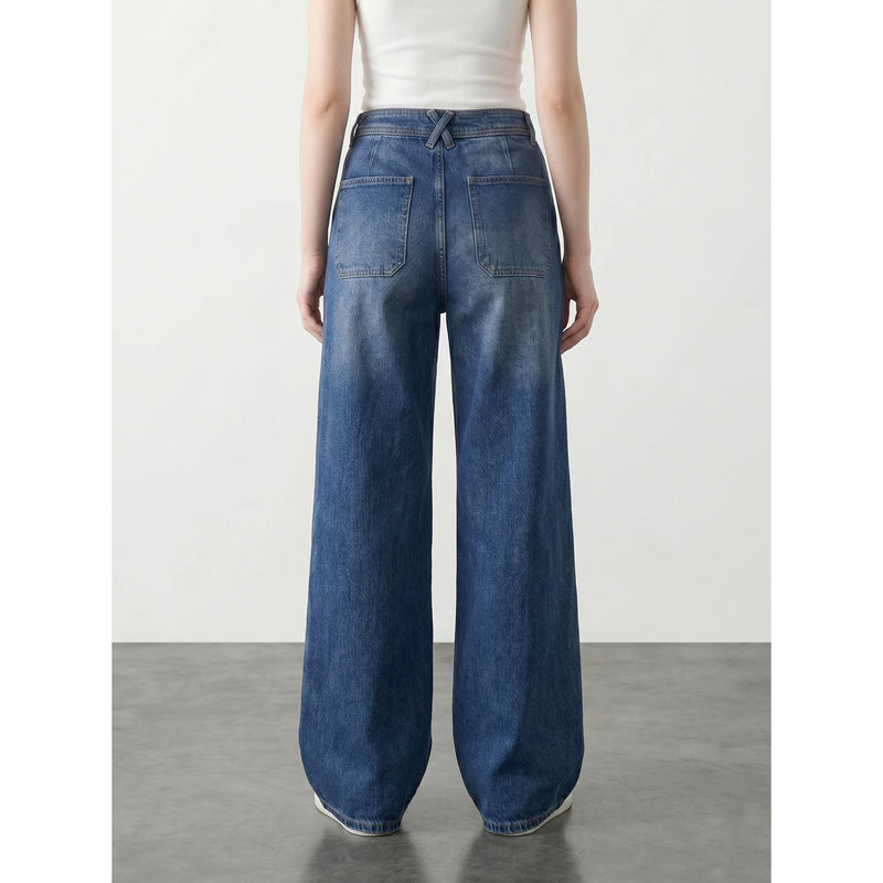 Mid Blue Wide Leg Jeans | Montivo Pakistan
