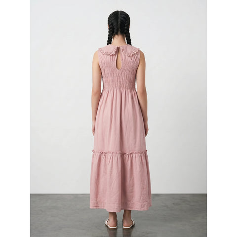 Pink Denim Ruffle Dress | Montivo Pakistan