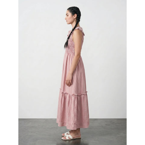 Pink Denim Ruffle Dress | Montivo Pakistan