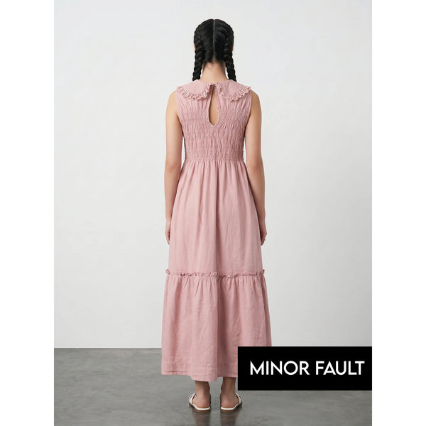 (Minor Fault) Denim Ruffle Dress | Montivo Pakistan