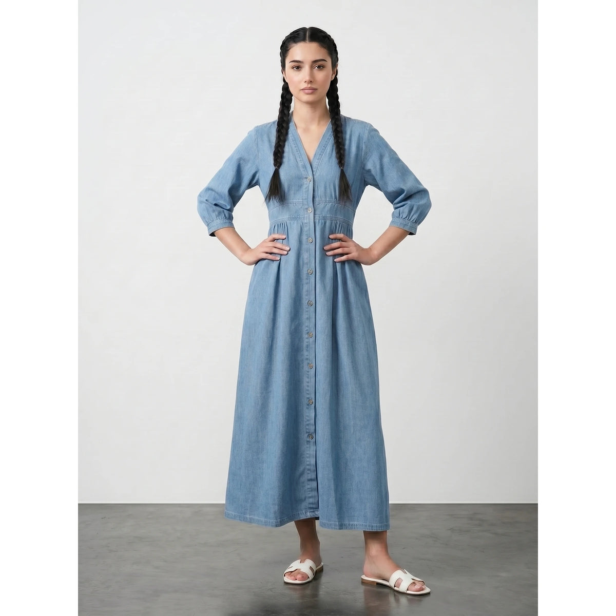 Light Blue Oversized Summer Dress | Montivo Pakistan