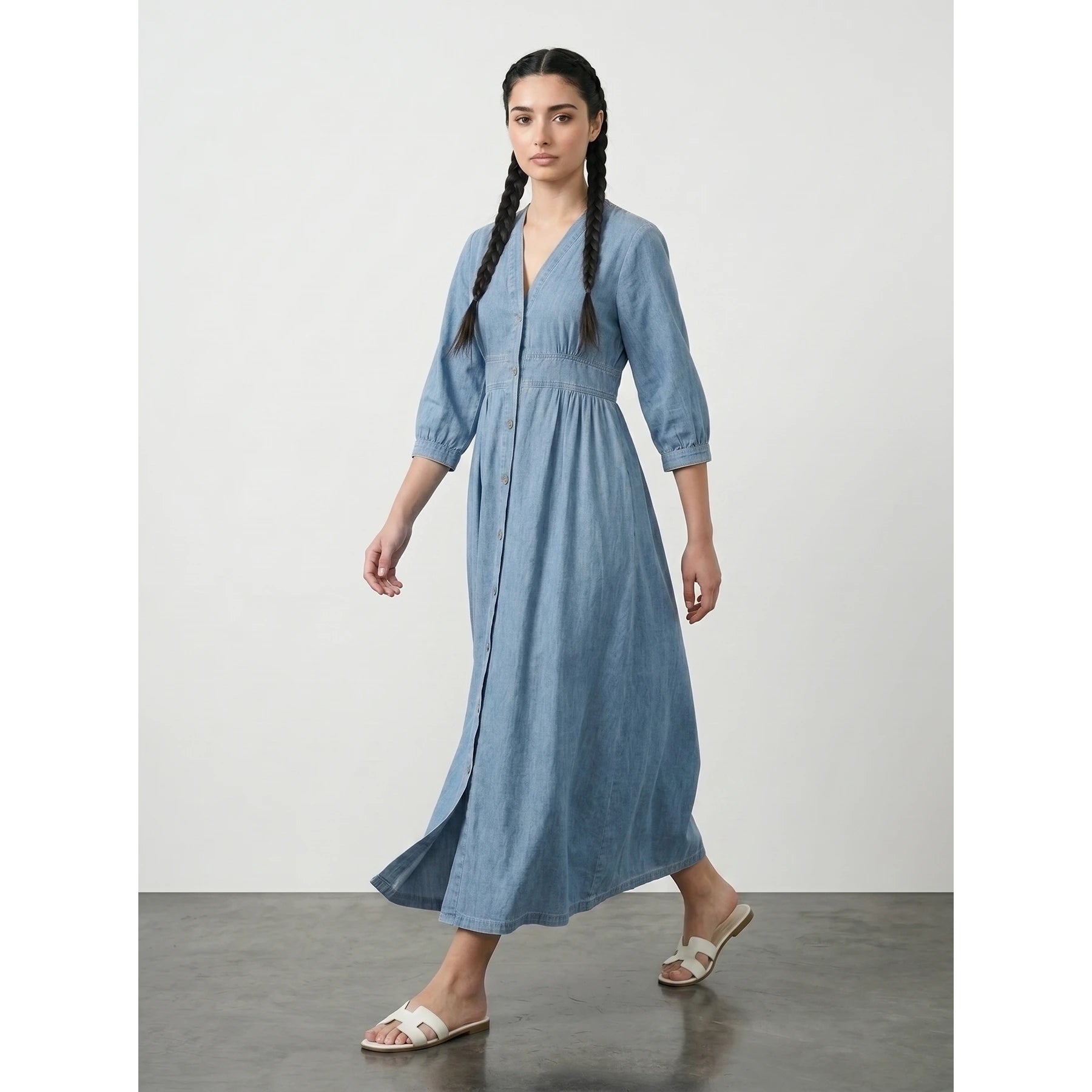 Light Blue Oversized Summer Dress | Montivo Pakistan