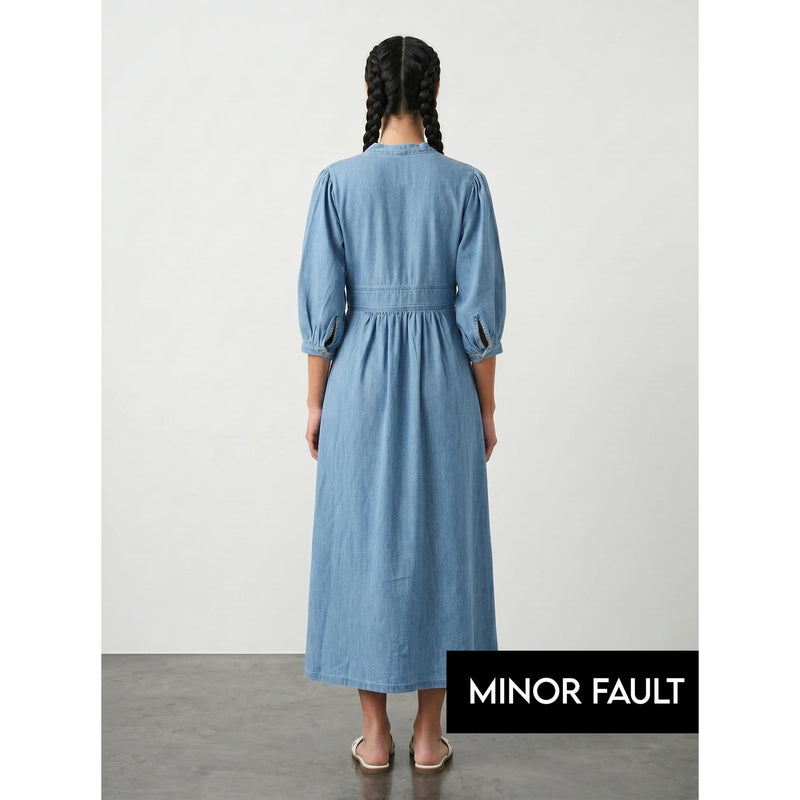 (Minor Fault) Light Blue Oversized Summer Dress | Montivo Pakistan