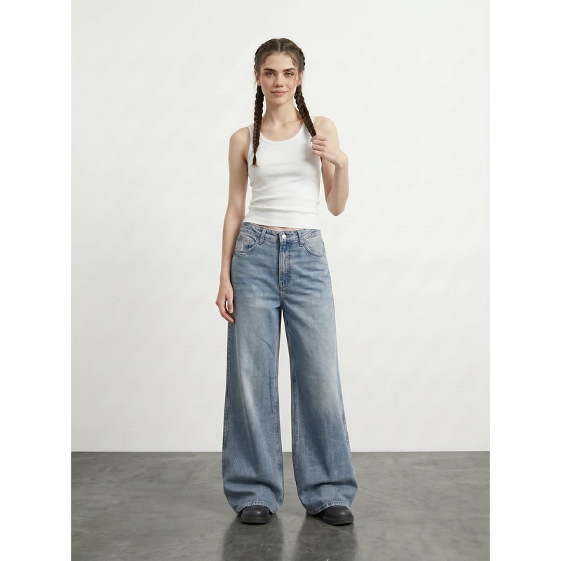 Light Blue Extra Wide Leg Jeans | Montivo Pakistan