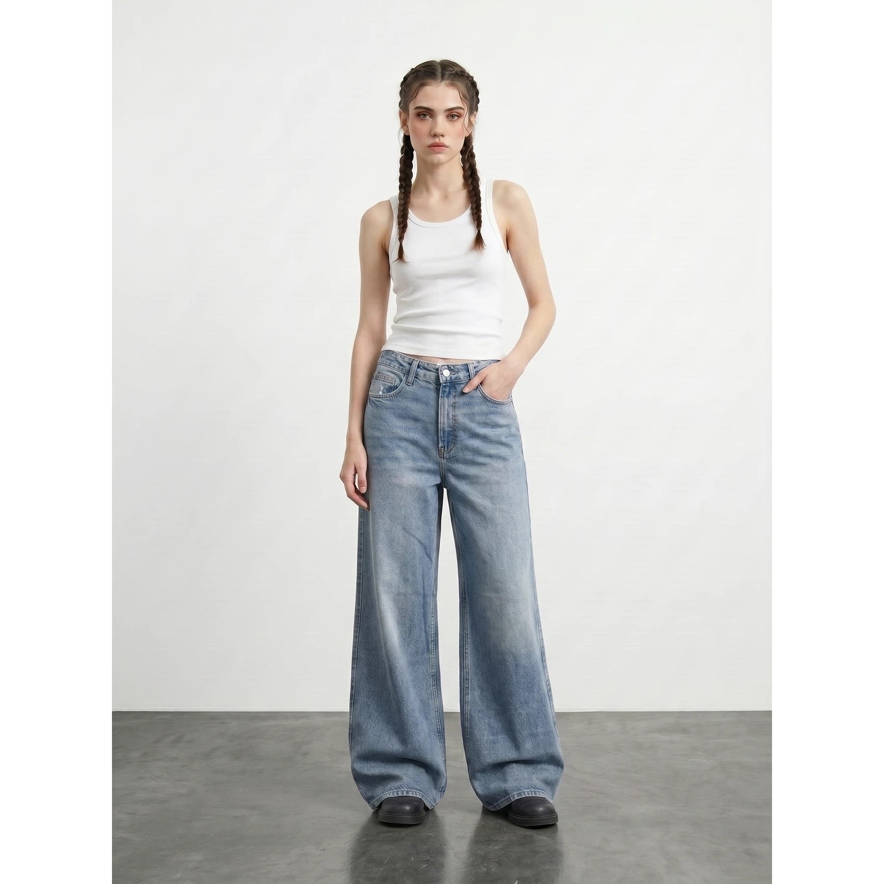 Light Blue Extra Wide Leg Jeans