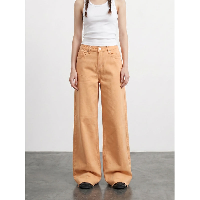 Neon Orange Wide Leg Jeans | Montivo Pakistan