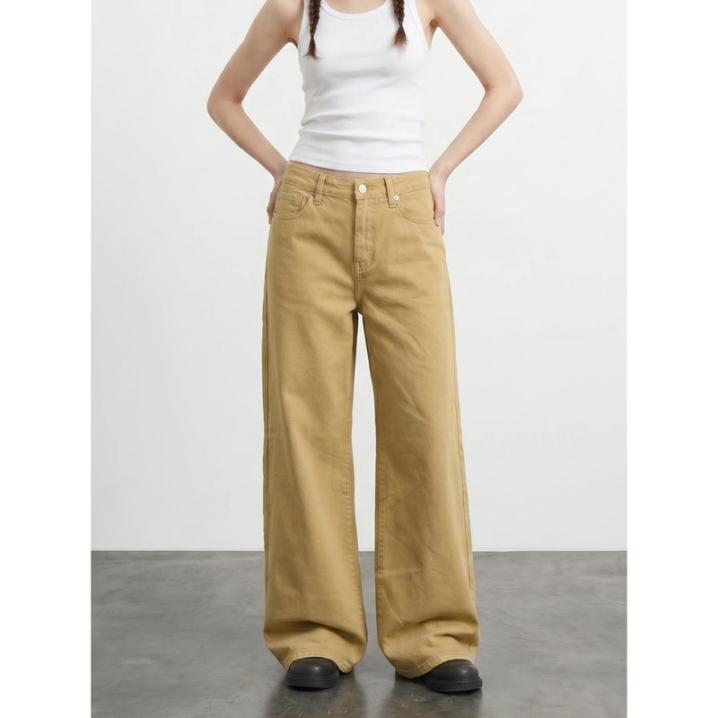 Mustard Wide Leg Jeans | Montivo Pakistan