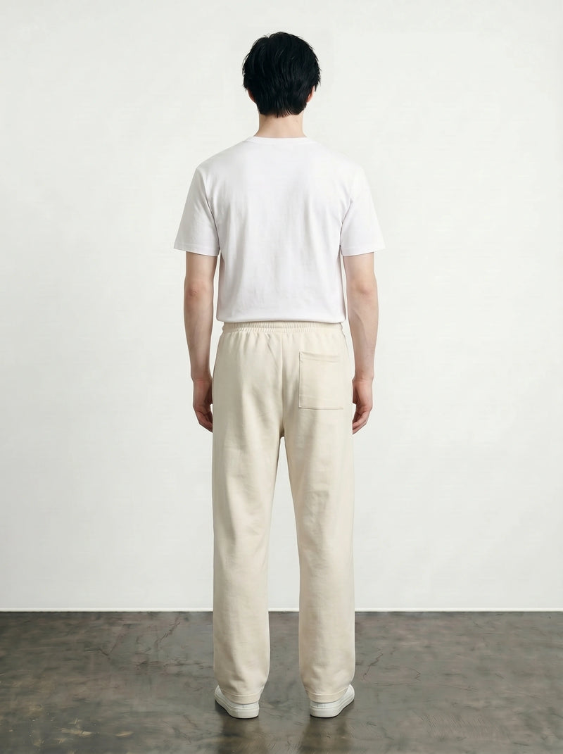 Ecru Front Seam Straight Leg Trousers | Montivo Pakistan