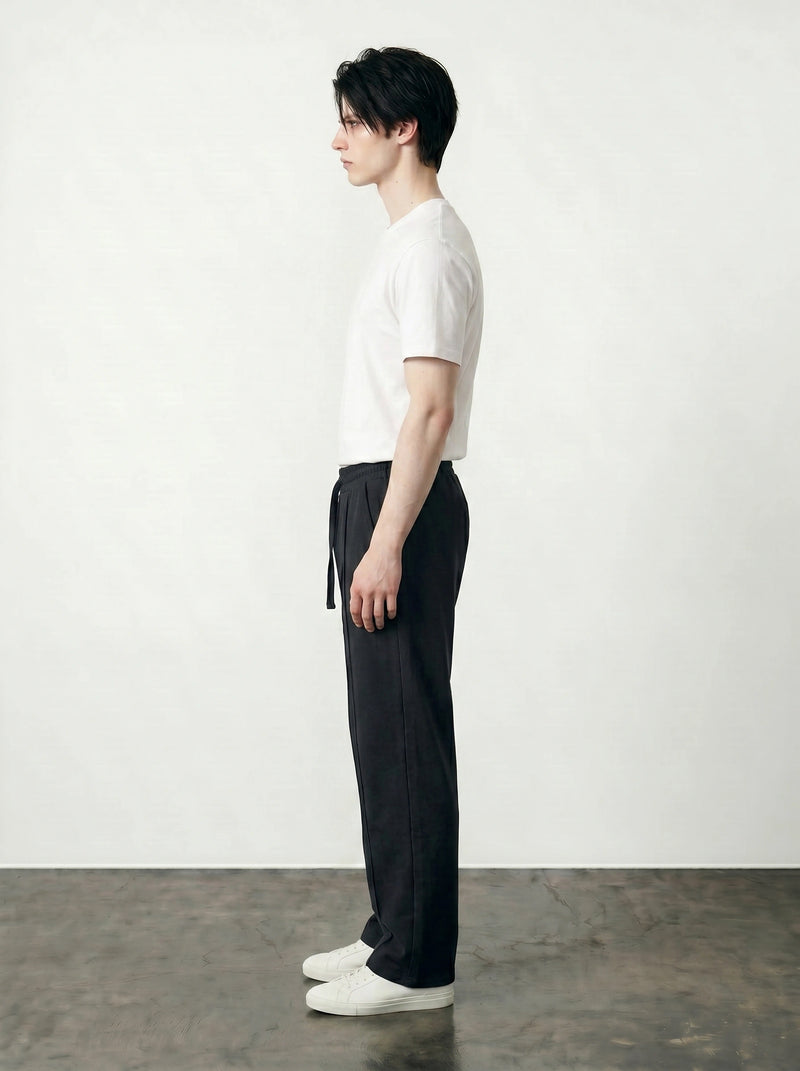 Black Front Seam Straight Leg Trousers | Montivo Pakistan