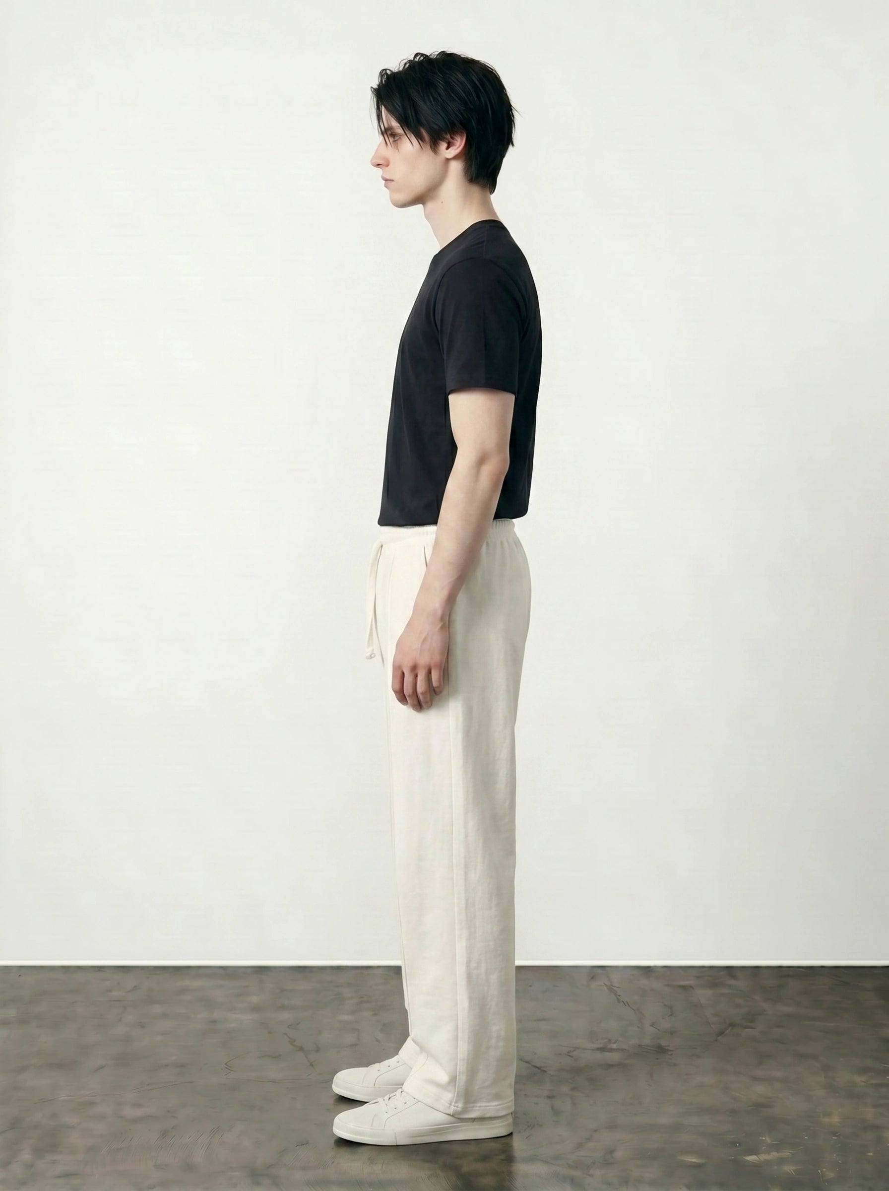 Off-White Front Seam Straight Leg Trousers