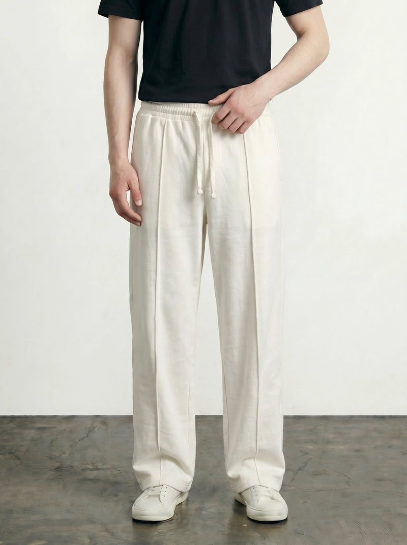 Off-White Front Seam Straight Leg Trousers | Montivo Pakistan