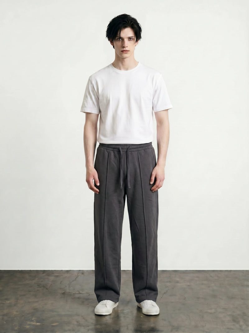 Dark Grey Front Seam Straight Leg Trousers | Montivo Pakistan