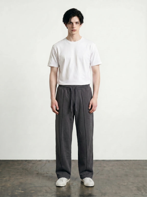 Dark Grey Front Seam Straight Leg Trousers | Montivo Pakistan