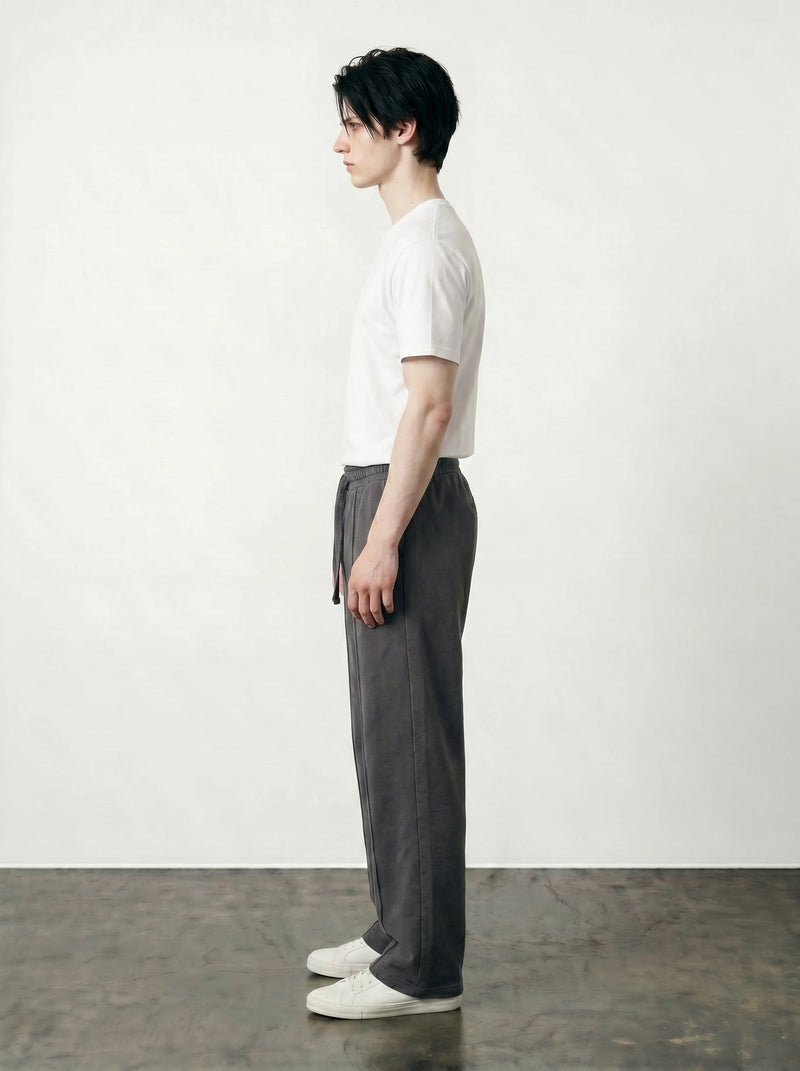 Dark Grey Front Seam Straight Leg Trousers | Montivo Pakistan