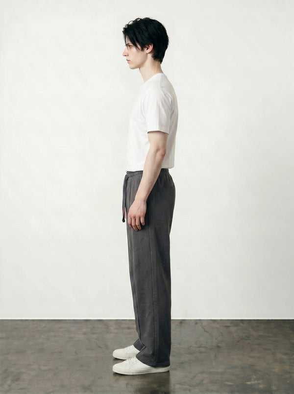 Dark Grey Front Seam Straight Leg Trousers | Montivo Pakistan